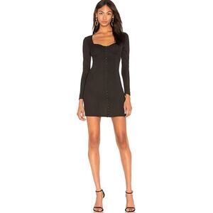 JOA Revolve bustier hook eye front dress black